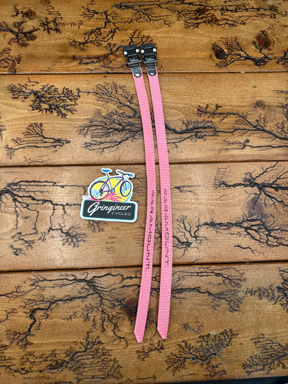 Sugino Paramount Pink Nylon Toe Straps NOS