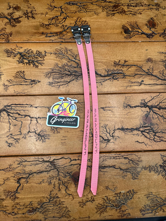 Sugino Paramount Pink Nylon Toe Straps NOS