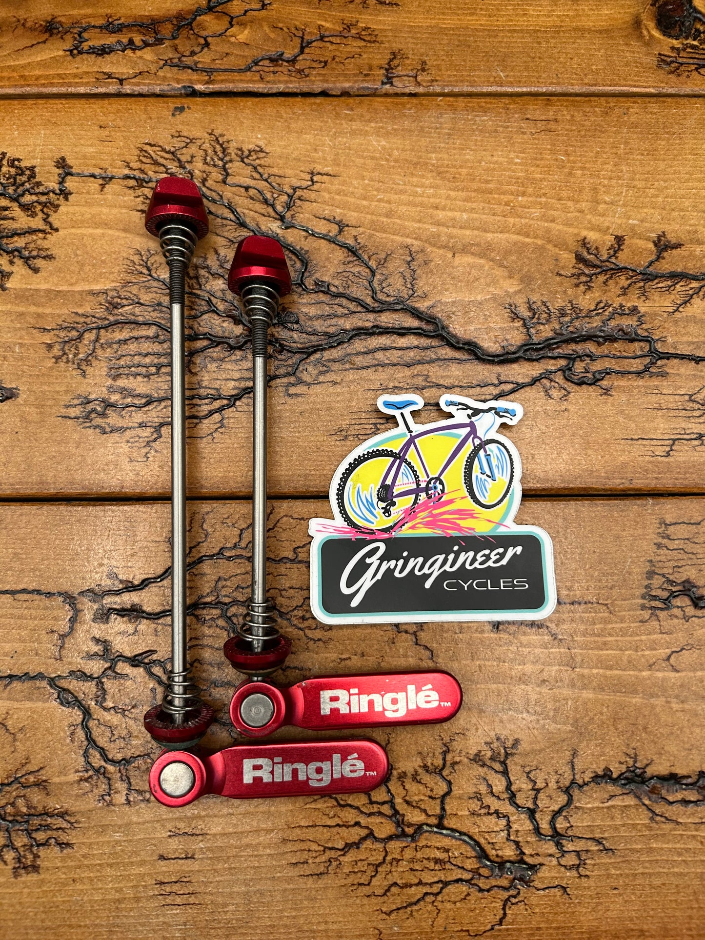 Ringle Red Titanium Twister Quick Release Skewer Set