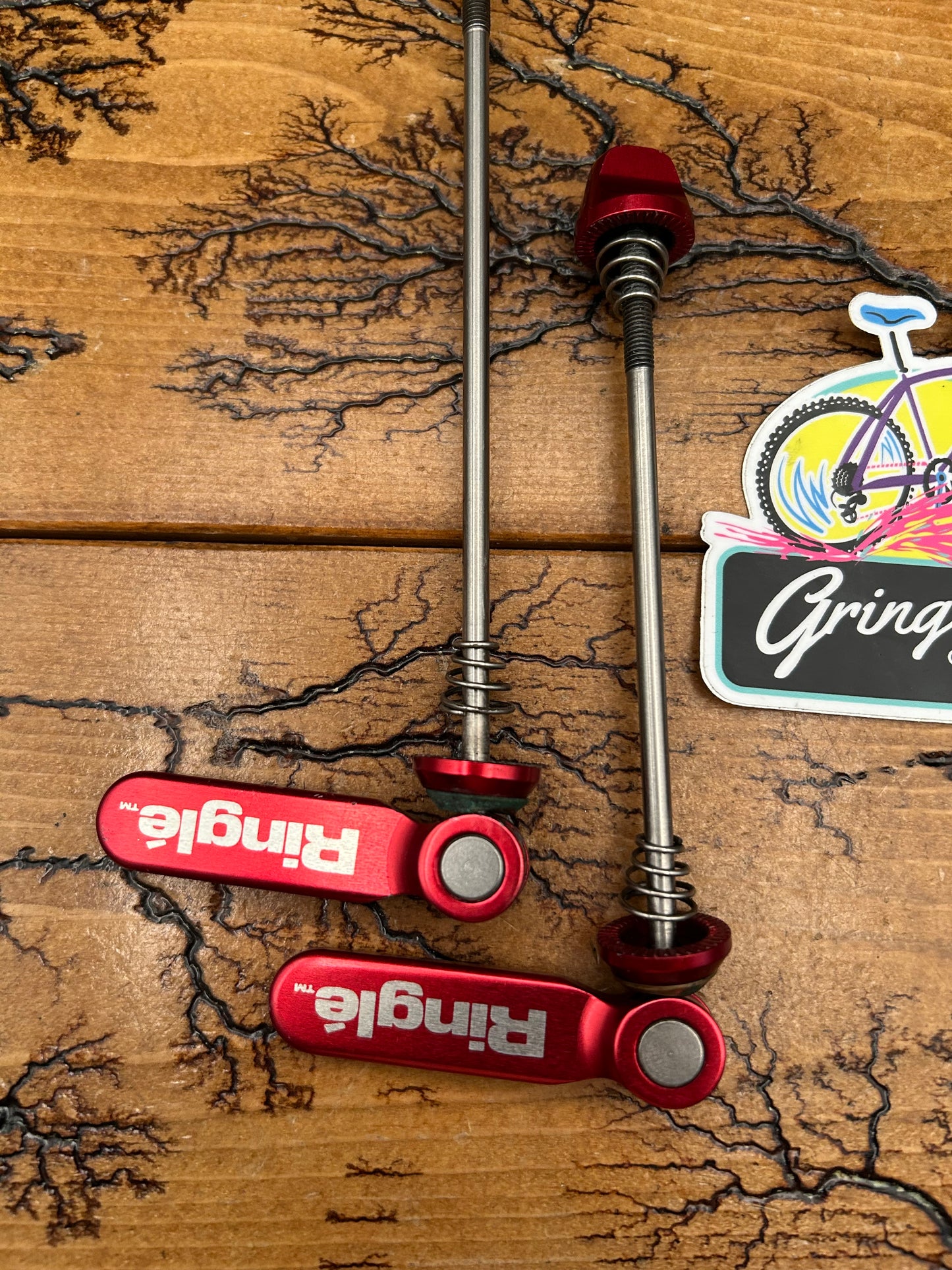 Ringle Red Titanium Twister Quick Release Skewer Set