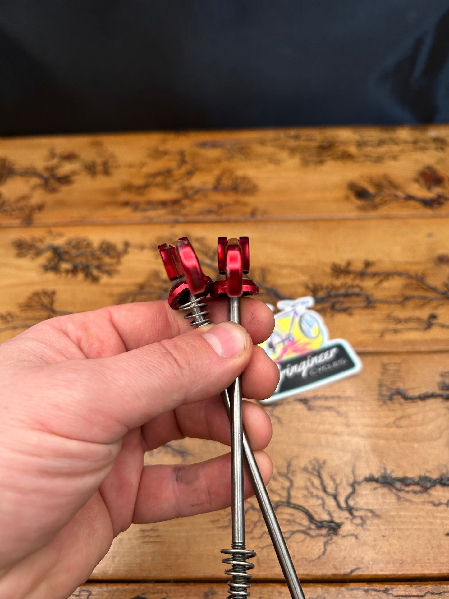Ringle Red Titanium Twister Quick Release Skewer Set