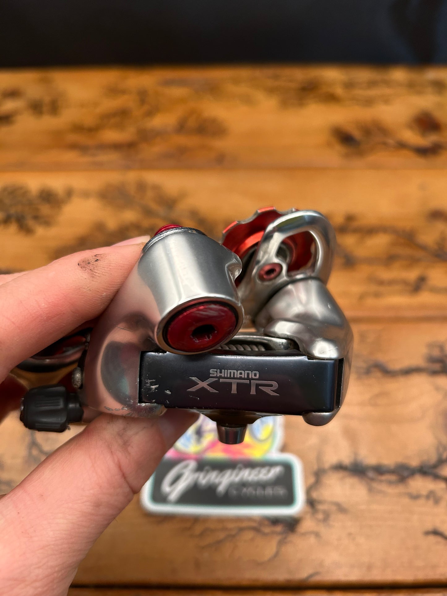 Shimano XTR RD-M910 Short Cage Rear Derailleur With Red Anodized Parts