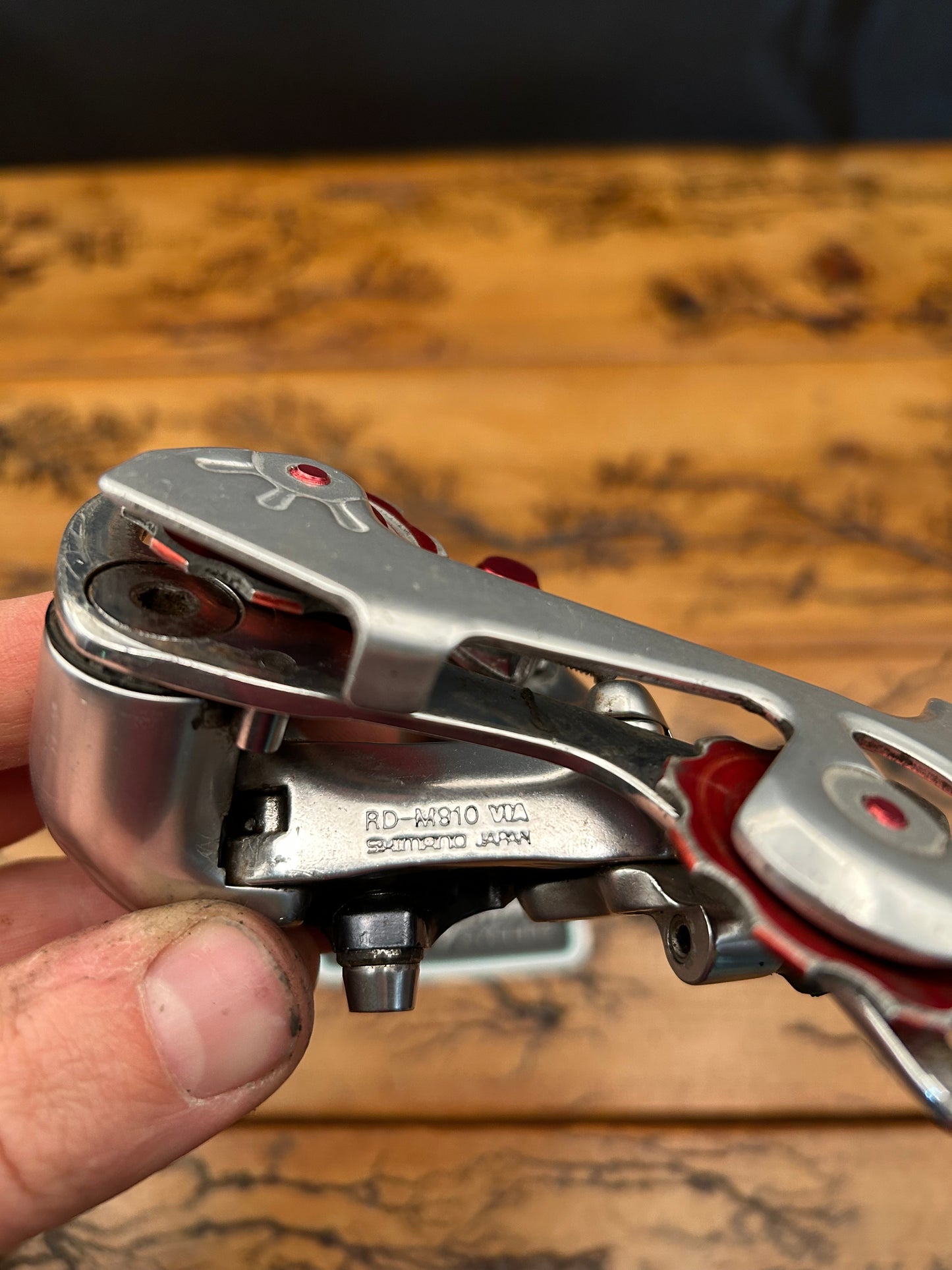 Shimano XTR RD-M910 Short Cage Rear Derailleur With Red Anodized Parts