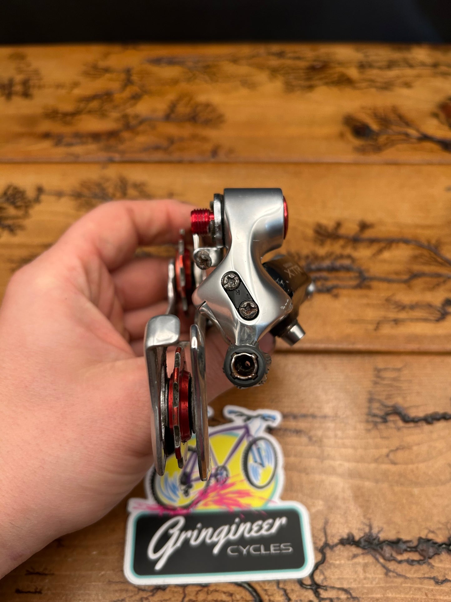 Shimano XTR RD-M910 Short Cage Rear Derailleur With Red Anodized Parts