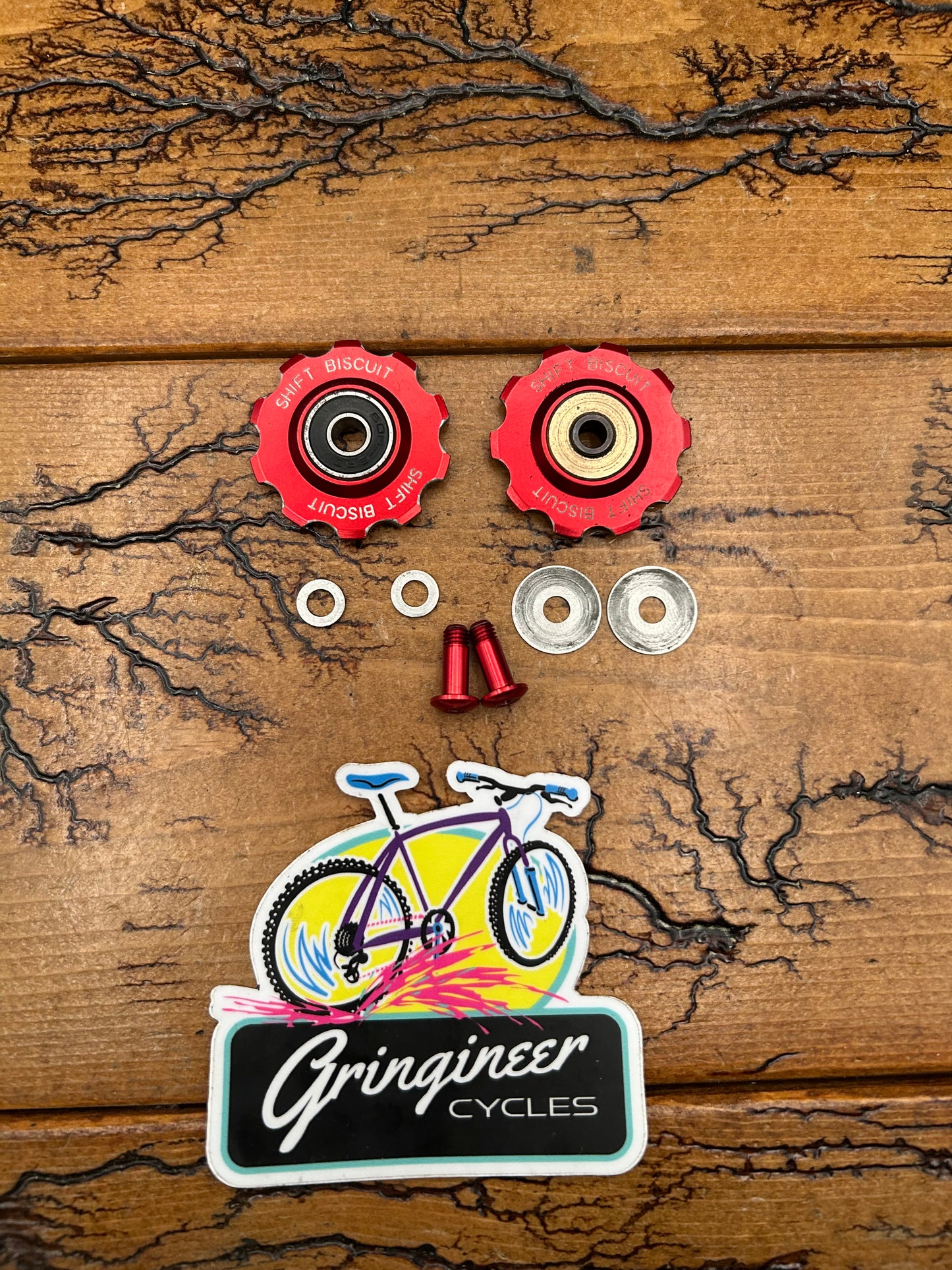 Shift Biscuit Red Pulley Set With Red Pulley Bolts