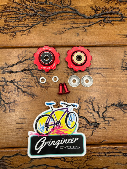 Shift Biscuit Red Pulley Set With Red Pulley Bolts