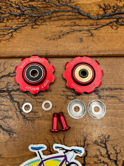 Shift Biscuit Red Pulley Set With Red Pulley Bolts