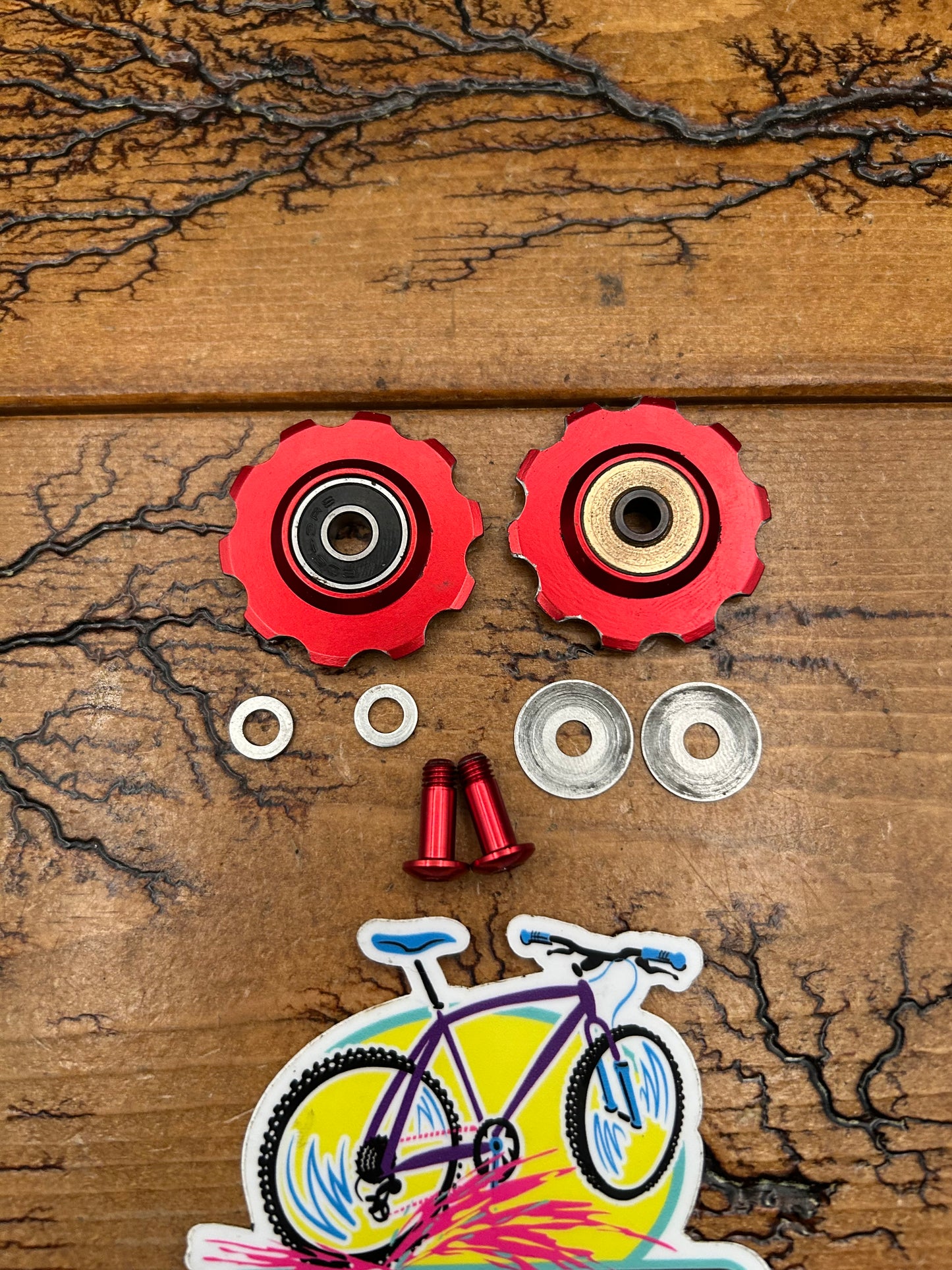 Shift Biscuit Red Pulley Set With Red Pulley Bolts