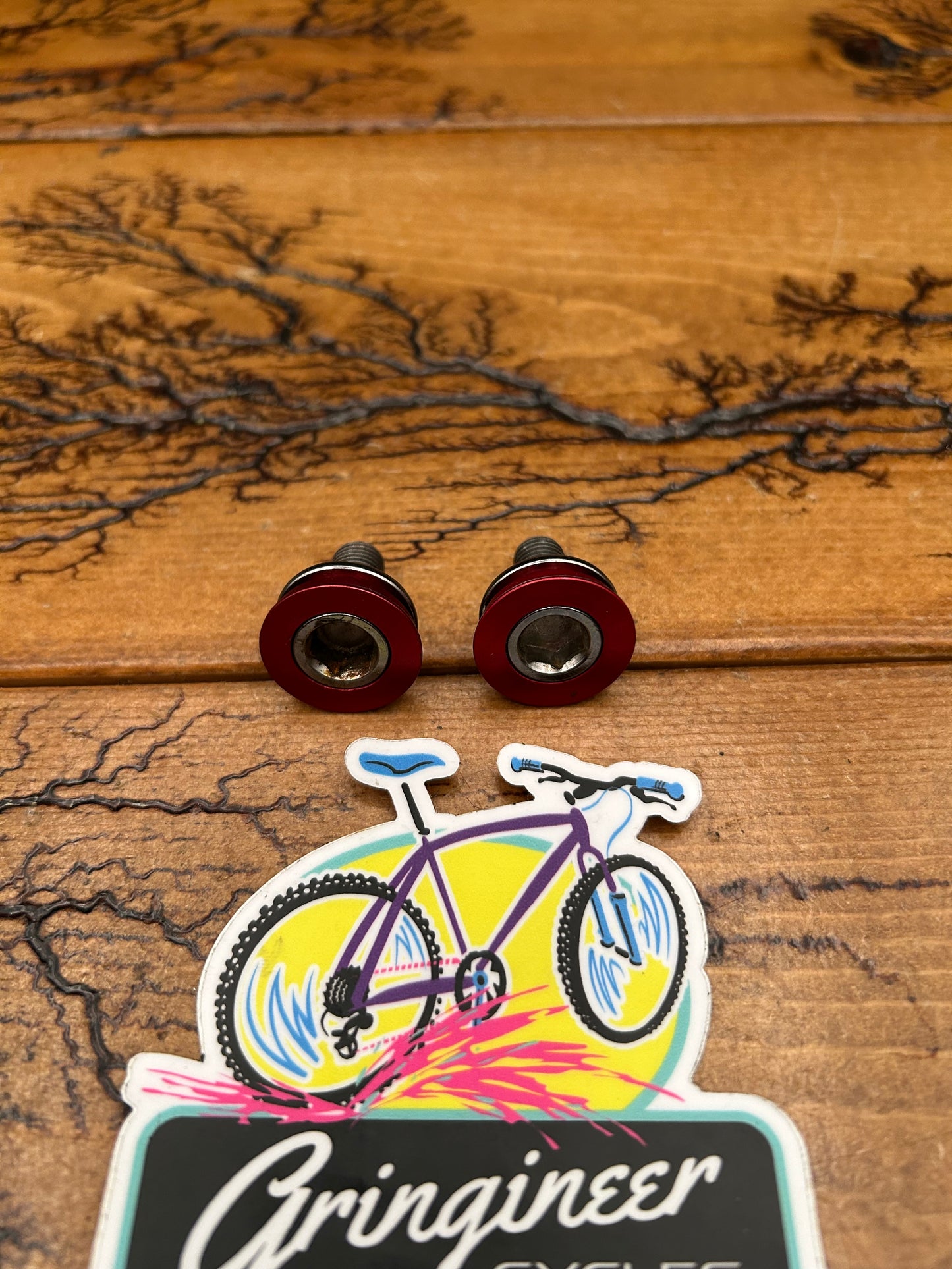 Red Anodized Crank Bolts