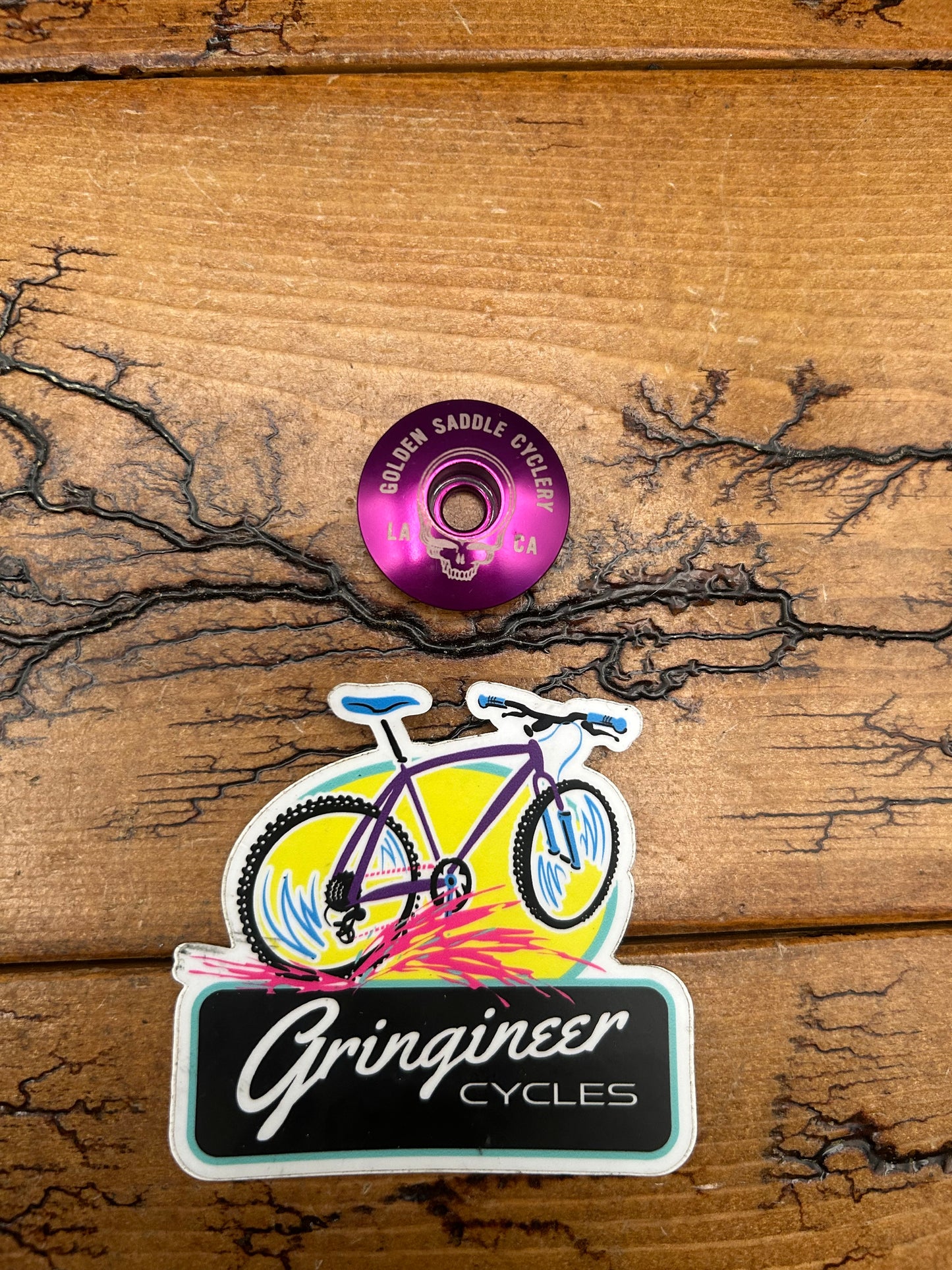 Golden Saddle Cyclery Purple 1 1/8 Inch Top Cap
