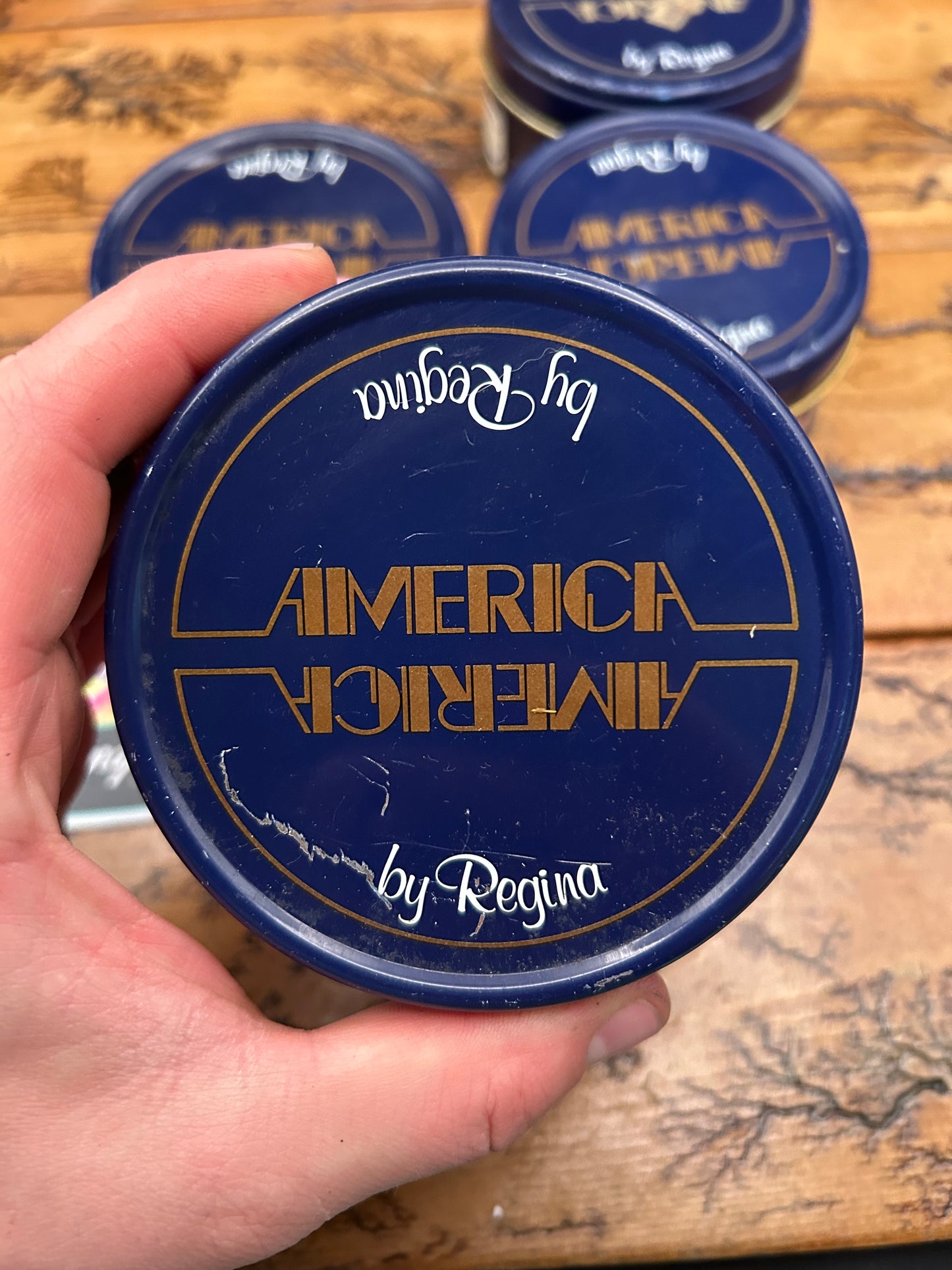Set of 5 Regina America Freewheel Empty Tins
