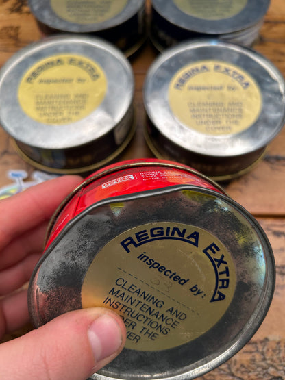 Set of 5 Regina America Freewheel Empty Tins