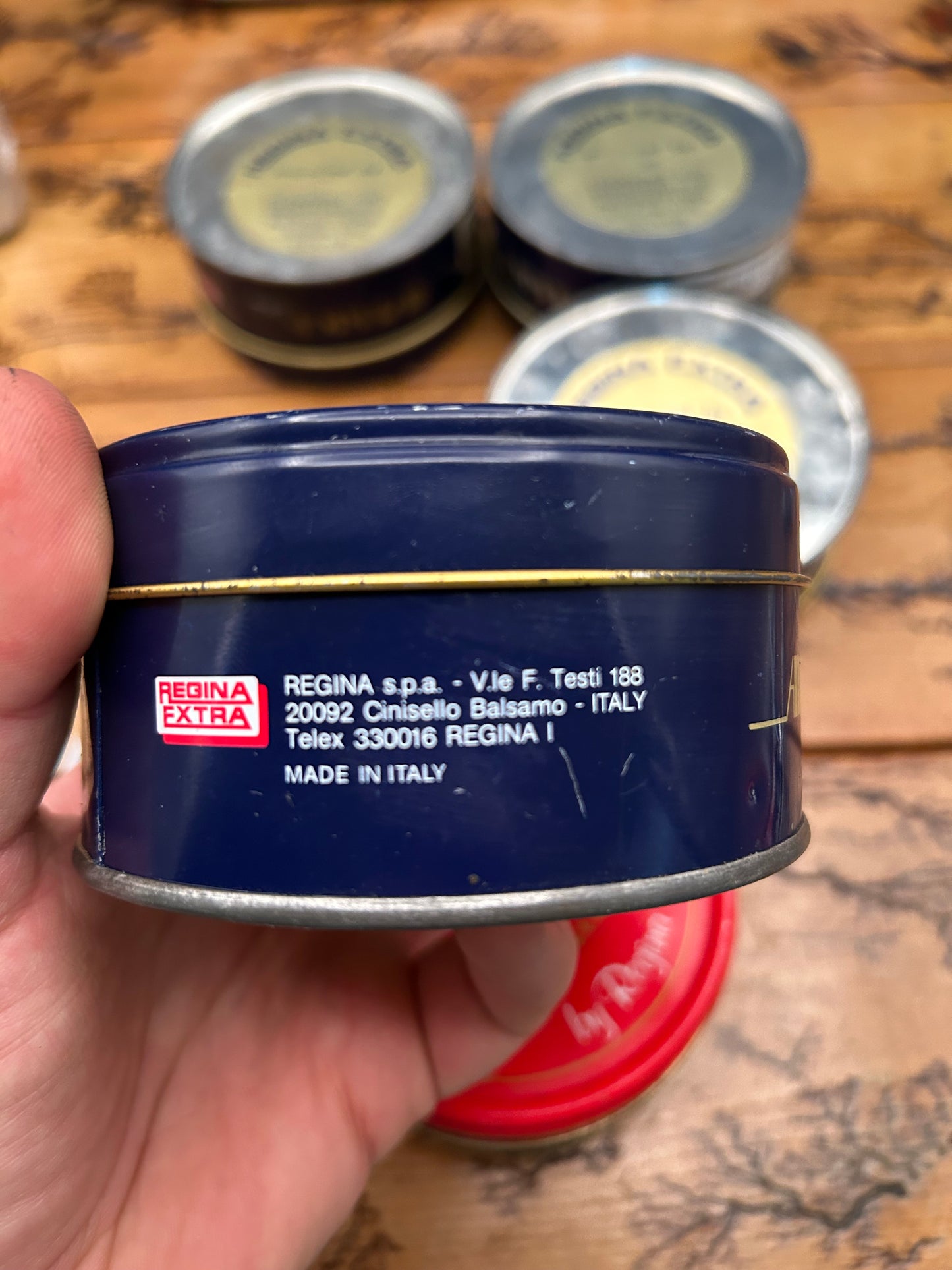 Set of 5 Regina America Freewheel Empty Tins