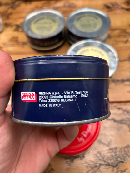 Set of 5 Regina America Freewheel Empty Tins