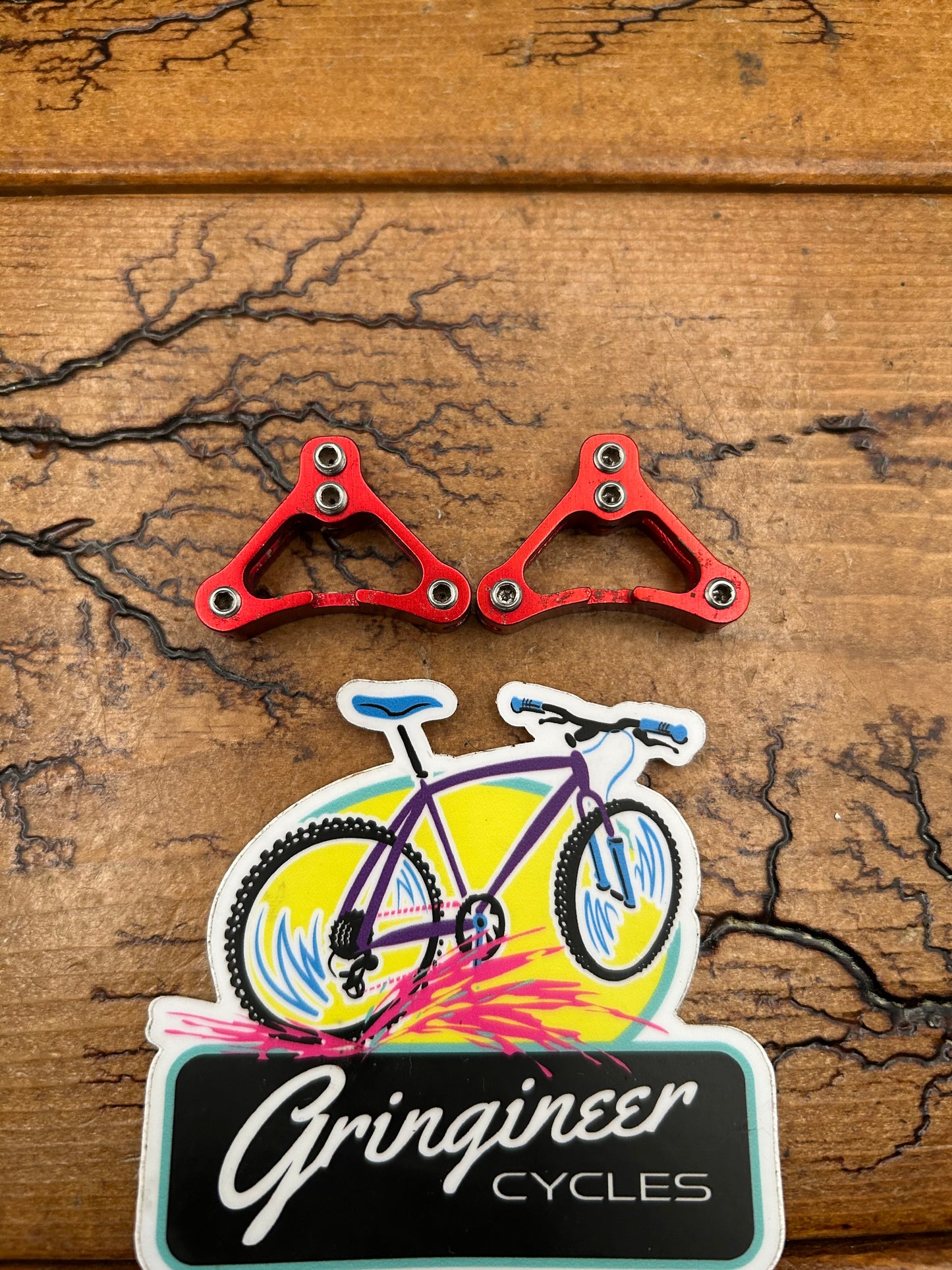 Red Anodized Brake Straddle Cable Hangers