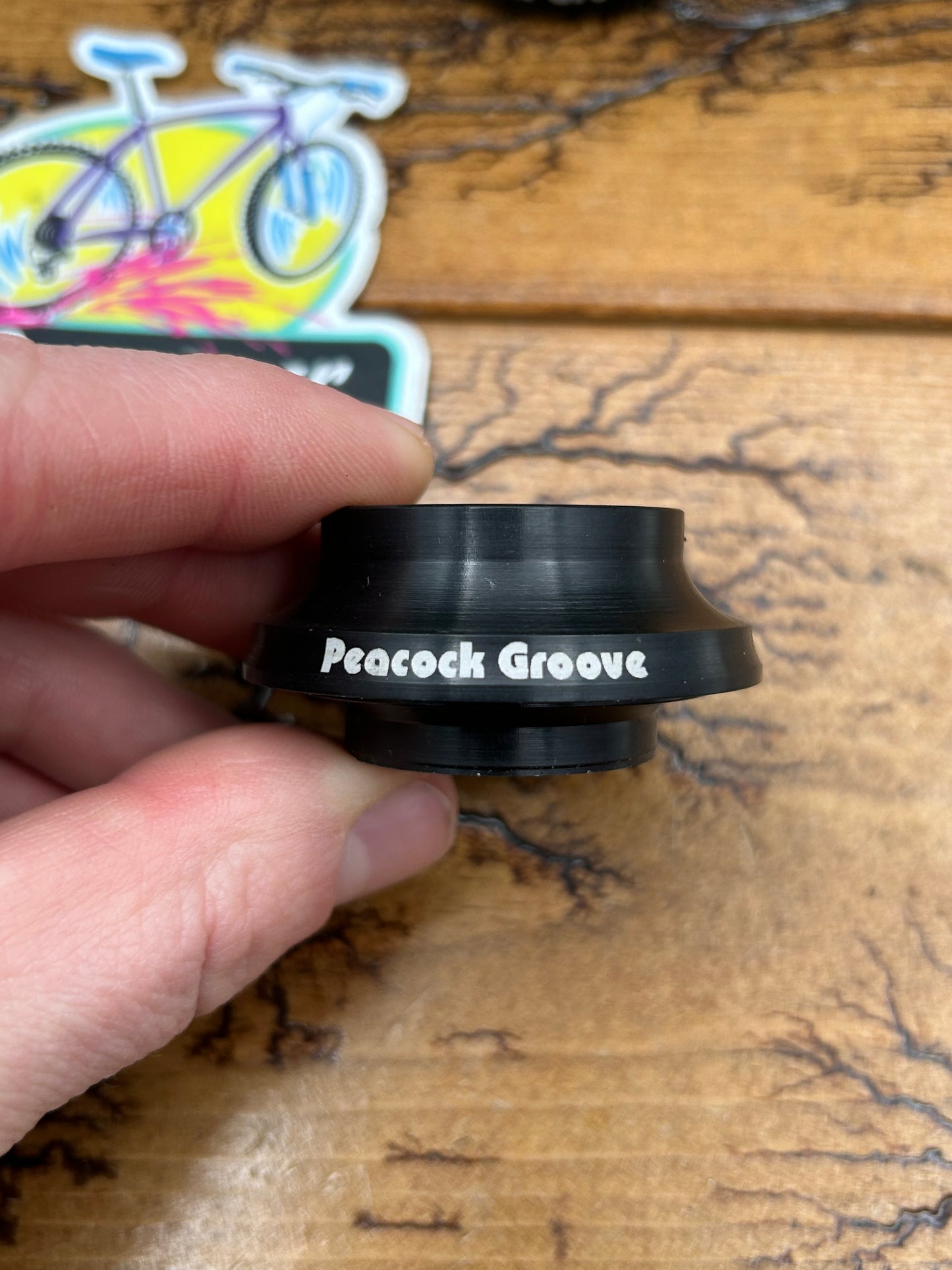 Peacock Groove 1 1/8 Black Threadless Headset With 3 Stack Heights NOS