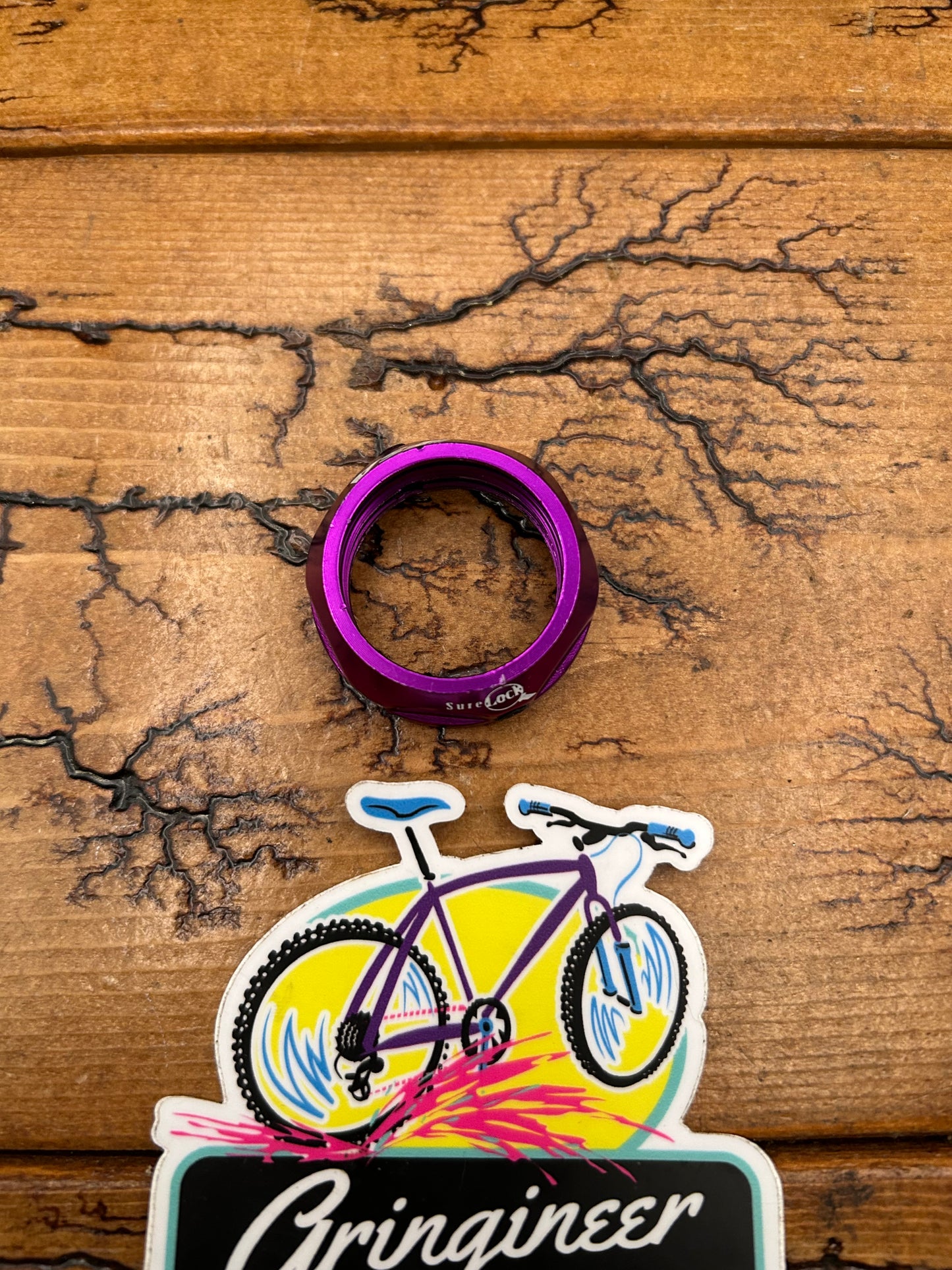 FSA Purple Anodized 1 1/8 Inch Surelock Threaded Headset Lock Nut