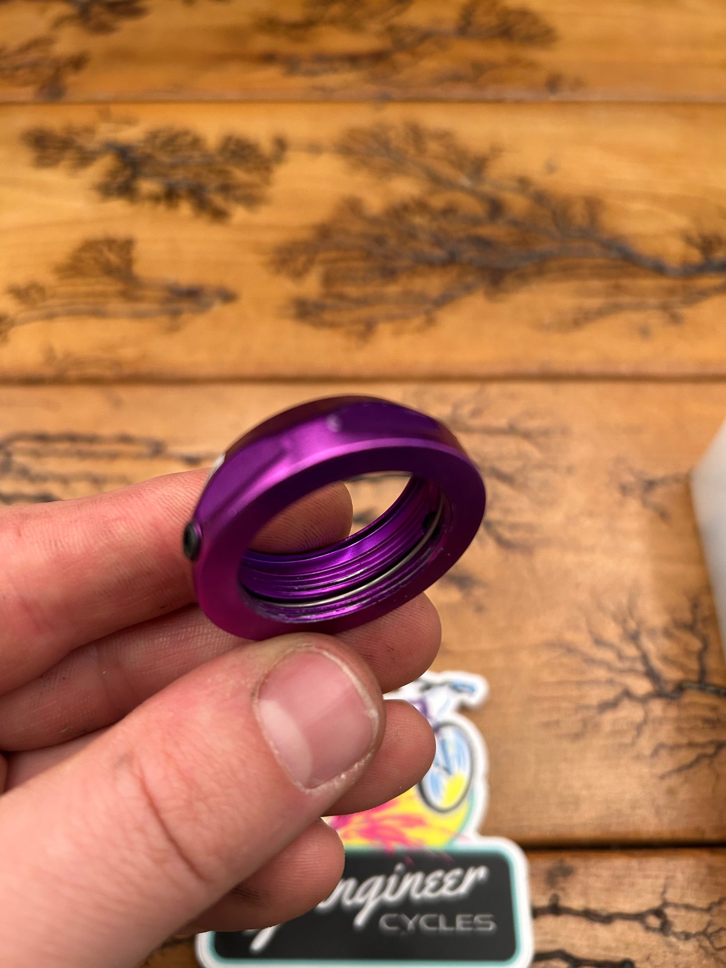 FSA Purple Anodized 1 1/8 Inch Surelock Threaded Headset Lock Nut