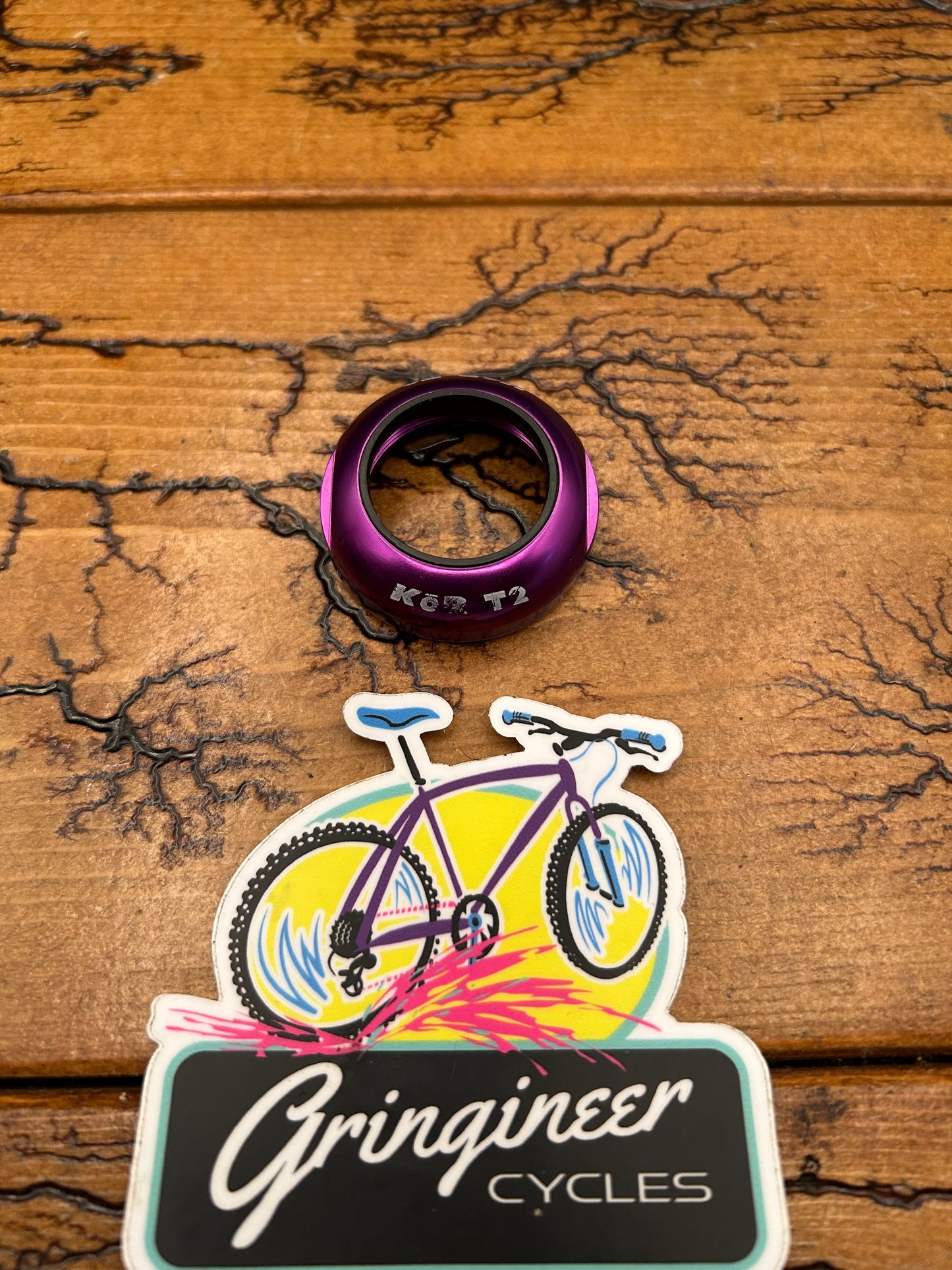KOR T2 Purple Anodized 1 1/8 Inch Threaded Headset Lock Nut
