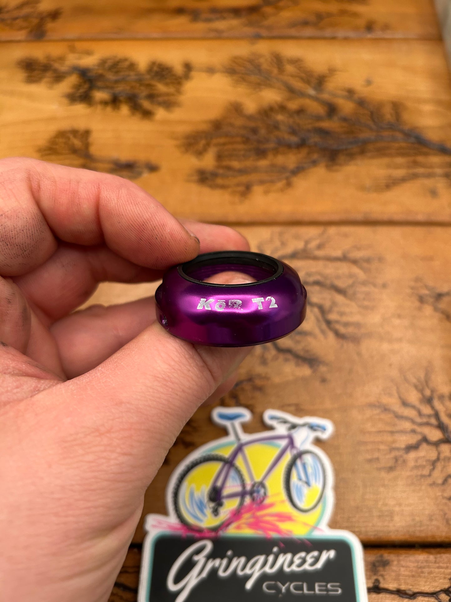 KOR T2 Purple Anodized 1 1/8 Inch Threaded Headset Lock Nut