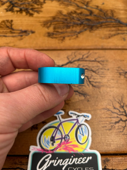 Turquoise Anodized 1 1/8 Inch Threaded Headset Lock Nut
