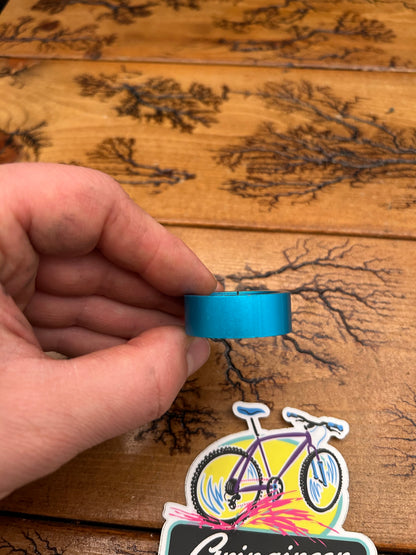 Turquoise Anodized 1 1/8 Inch Threaded Headset Lock Nut