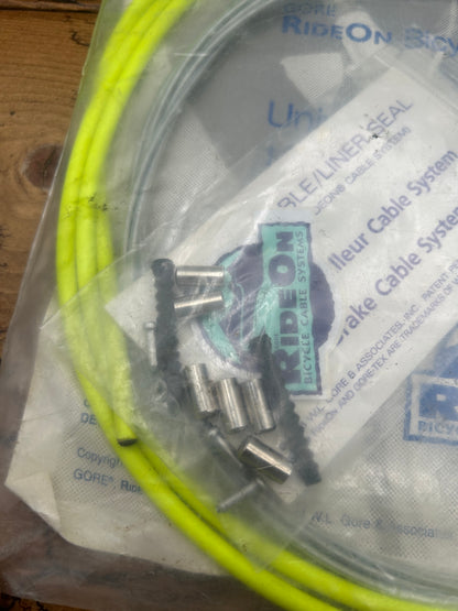 Gore Ride On Universal Road Or Mountain Brake Cable Set With Neon Yellow Housing NOS