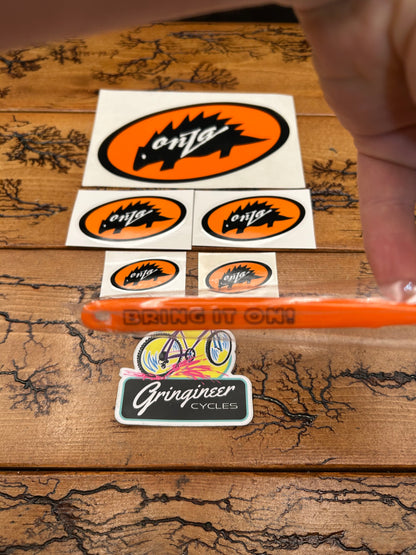 Onza Porcupine Sticker and Cleaning Brush Lot NOS