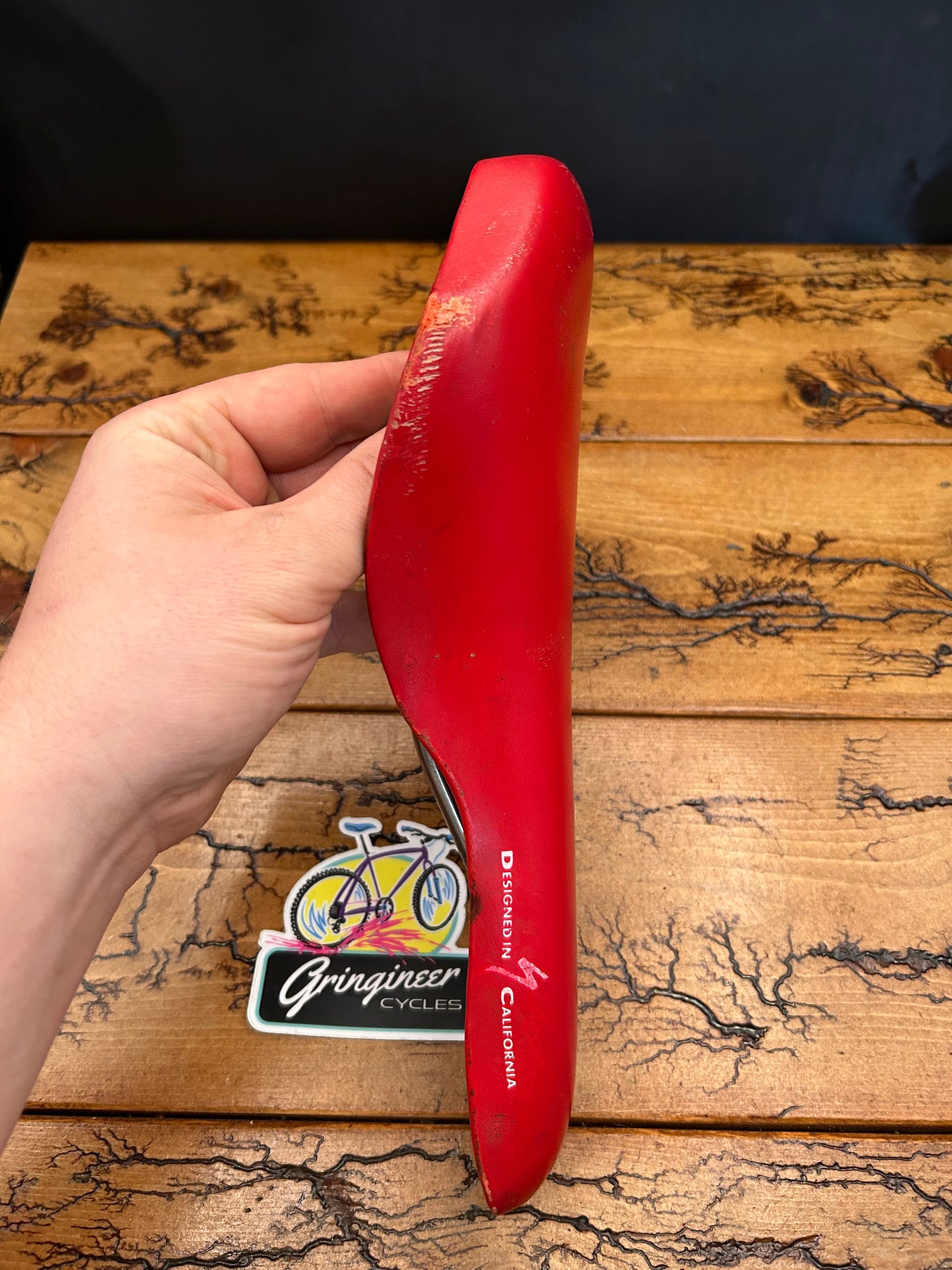Specialized Vintage Red Carbon Titanium Saddle