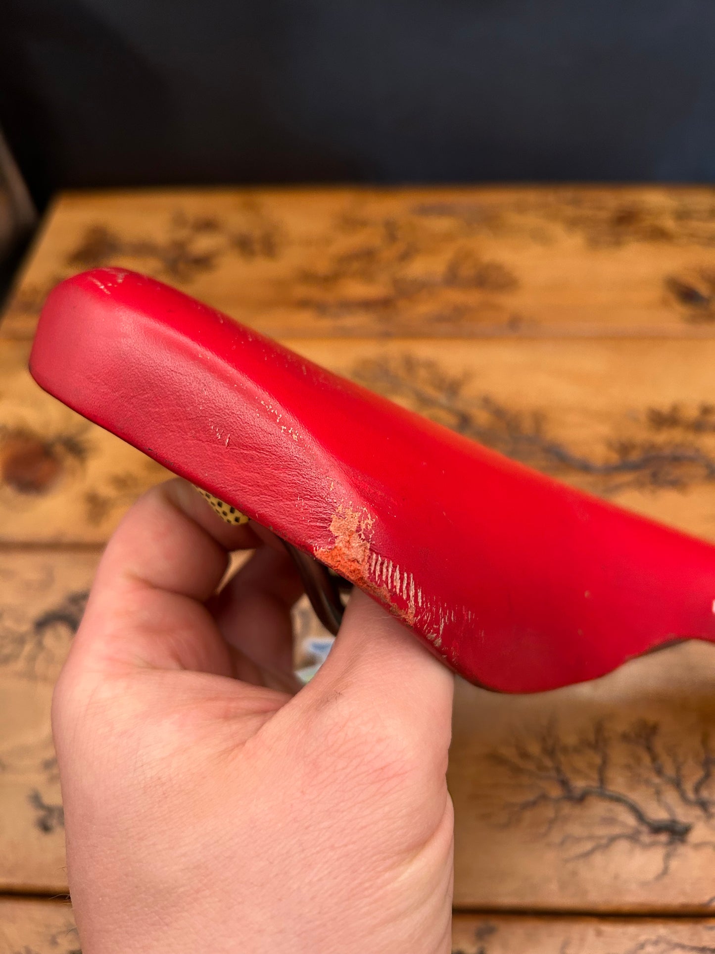 Specialized Vintage Red Carbon Titanium Saddle