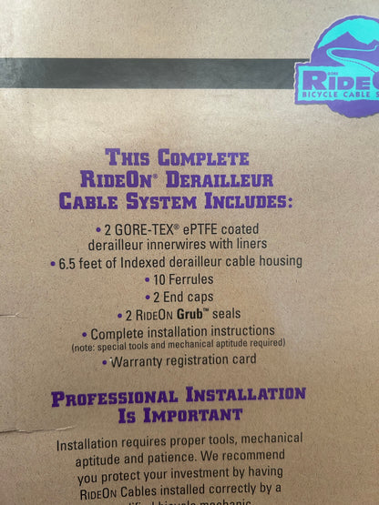 Gore Ride On Derailleur Cable System Cable and Black Housing Set NOS