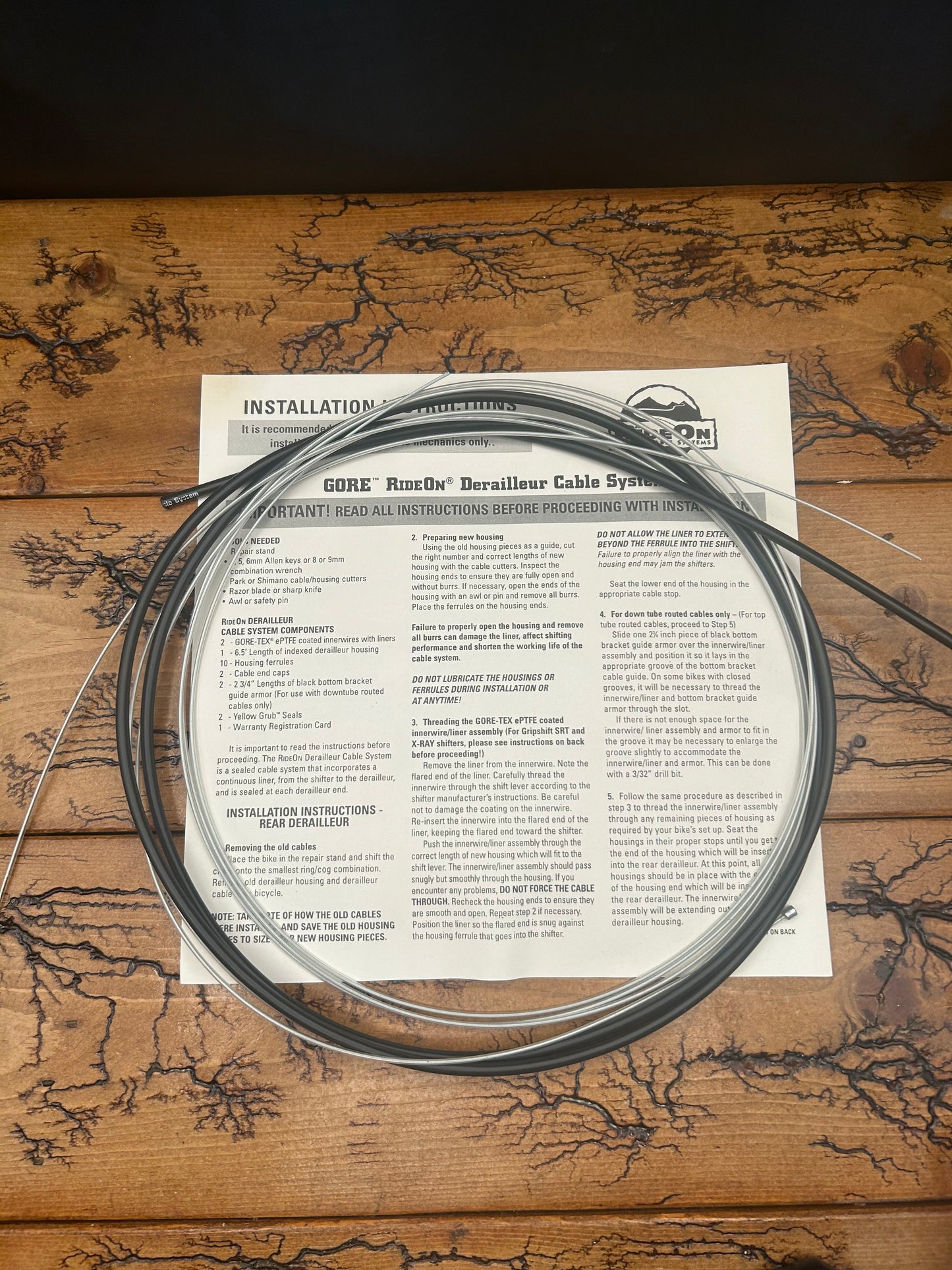 Gore Ride On Derailleur Cable System Cable and Black Housing Set NOS
