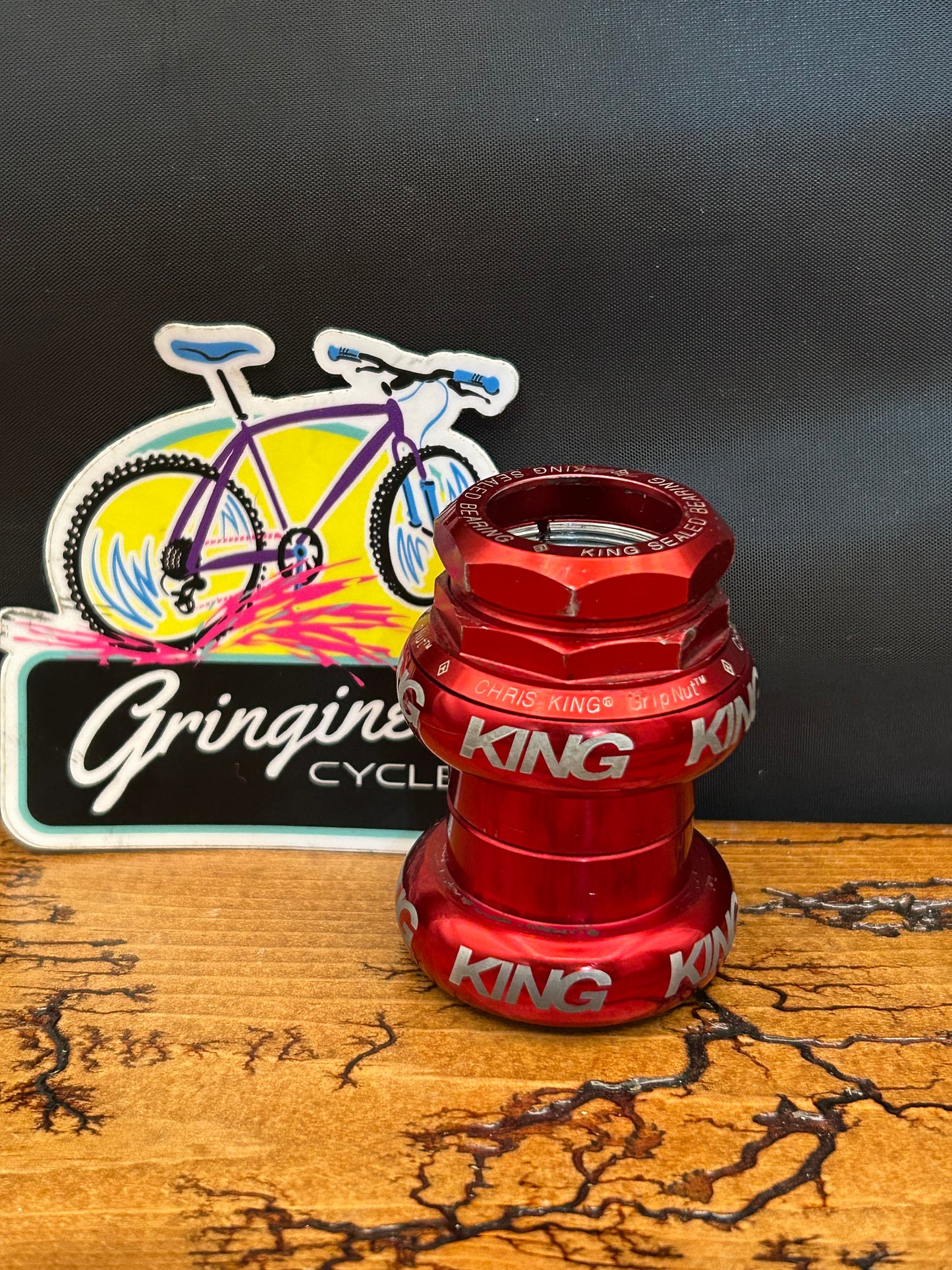 Chris King Red 1 Inch Grip Nut Threaded Headset