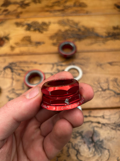 Chris King Red 1 Inch Grip Nut Threaded Headset