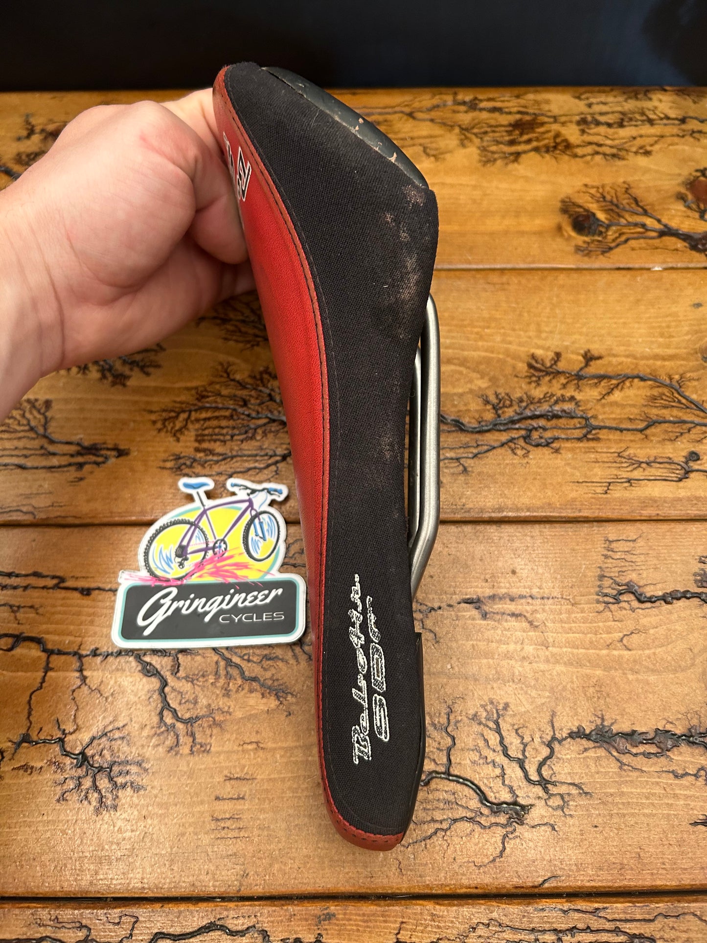 SDG Bel Air Black and Red Titanium Rails Saddle