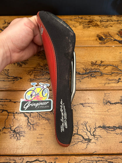 SDG Bel Air Black and Red Titanium Rails Saddle