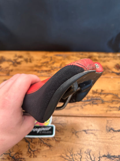 SDG Bel Air Black and Red Titanium Rails Saddle