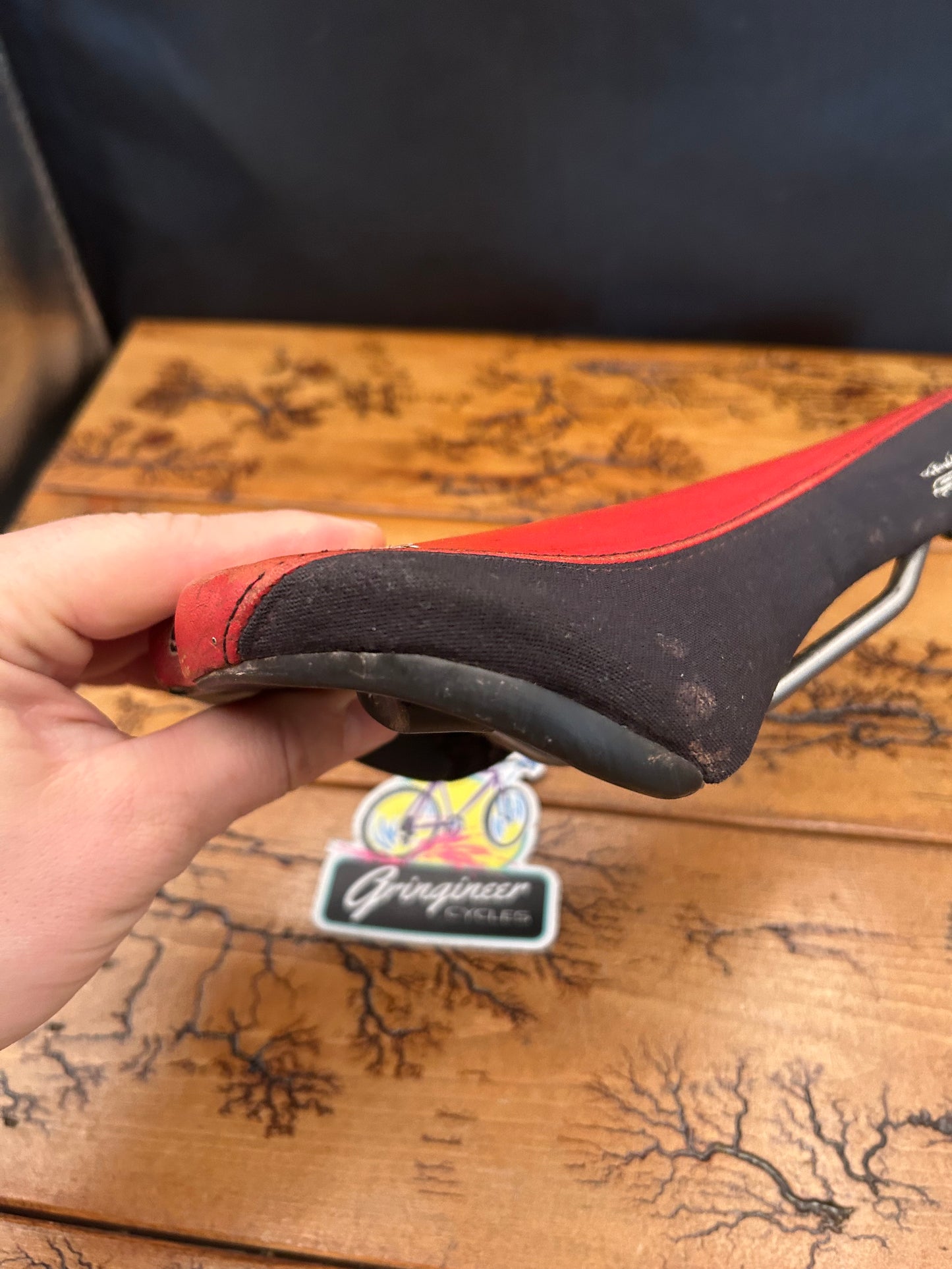 SDG Bel Air Black and Red Titanium Rails Saddle
