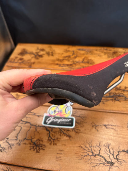 SDG Bel Air Black and Red Titanium Rails Saddle