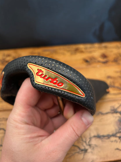 Selle Italia Turbo Special Perforated Black Leather Saddle