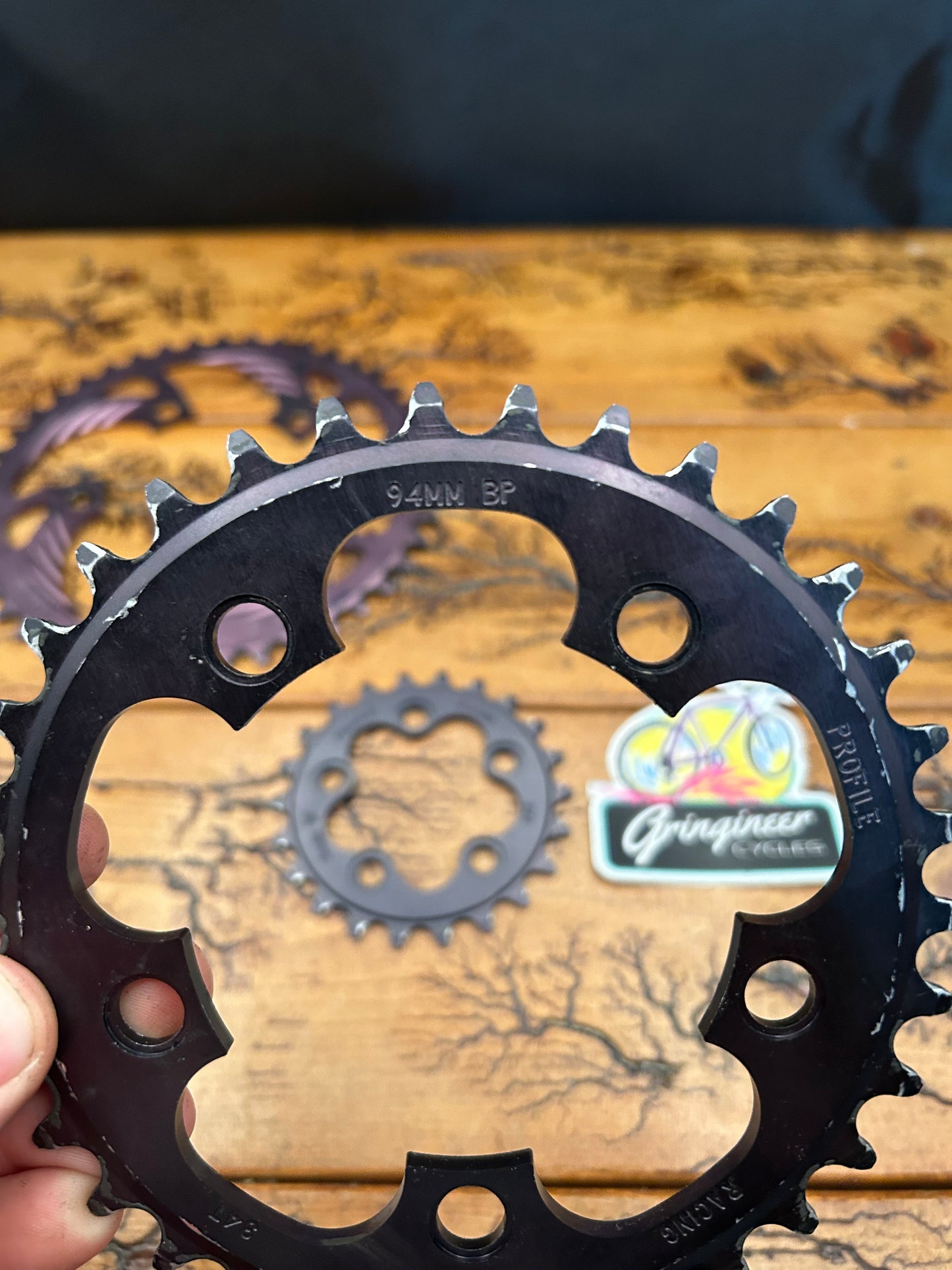 Profile Racing 44/34/22 Tooth 94 BCD/56BCD Chainring Set
