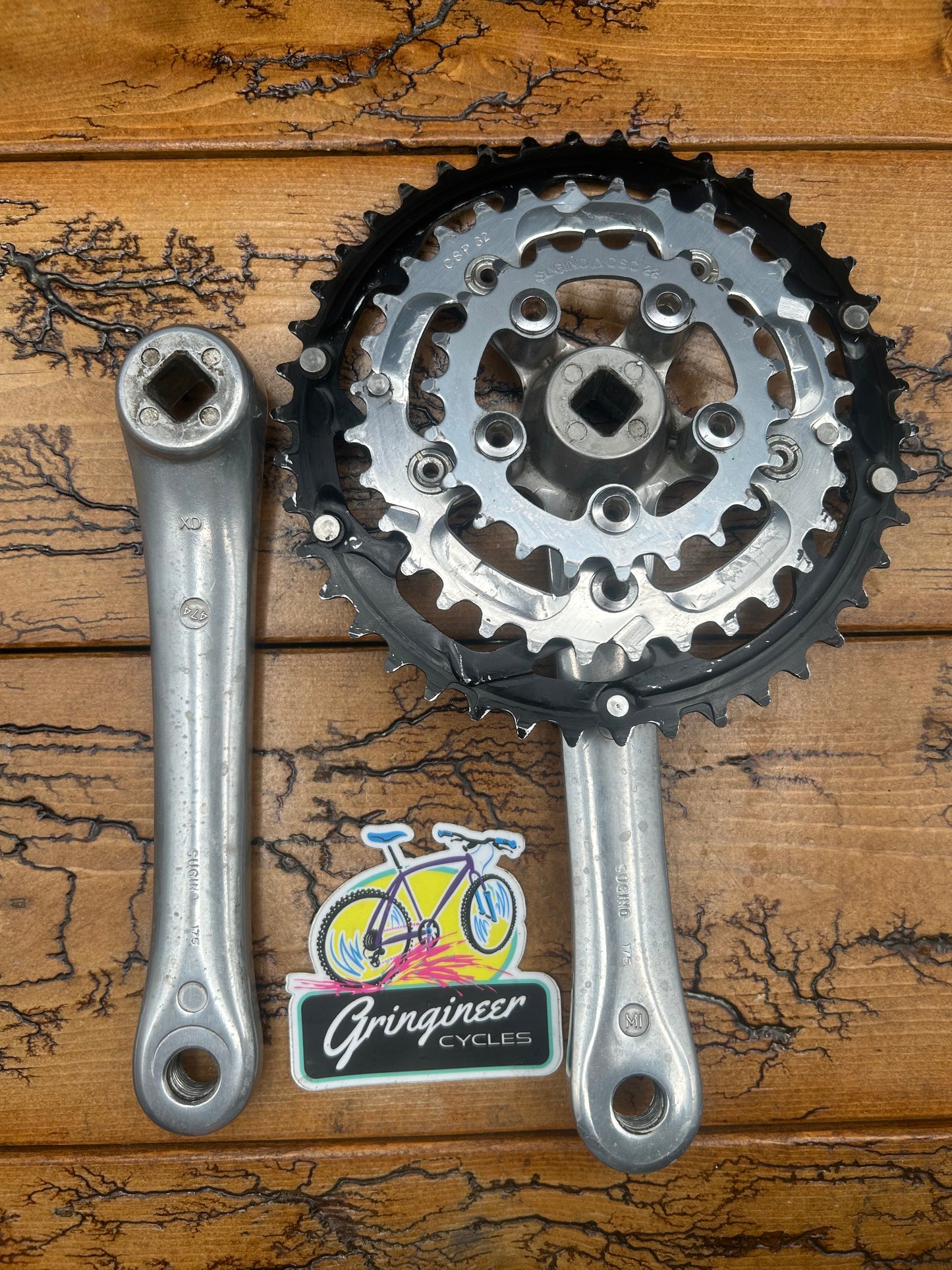 Sugino Impel 42/32/22 175mm Square Taper Crankset