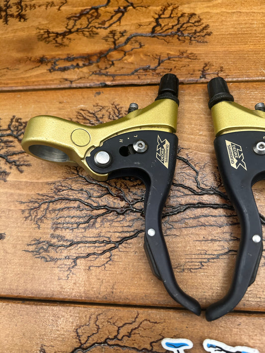 Shimano Deore LX BL-M570 Black and Gold Brake Levers