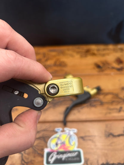 Shimano Deore LX BL-M570 Black and Gold Brake Levers