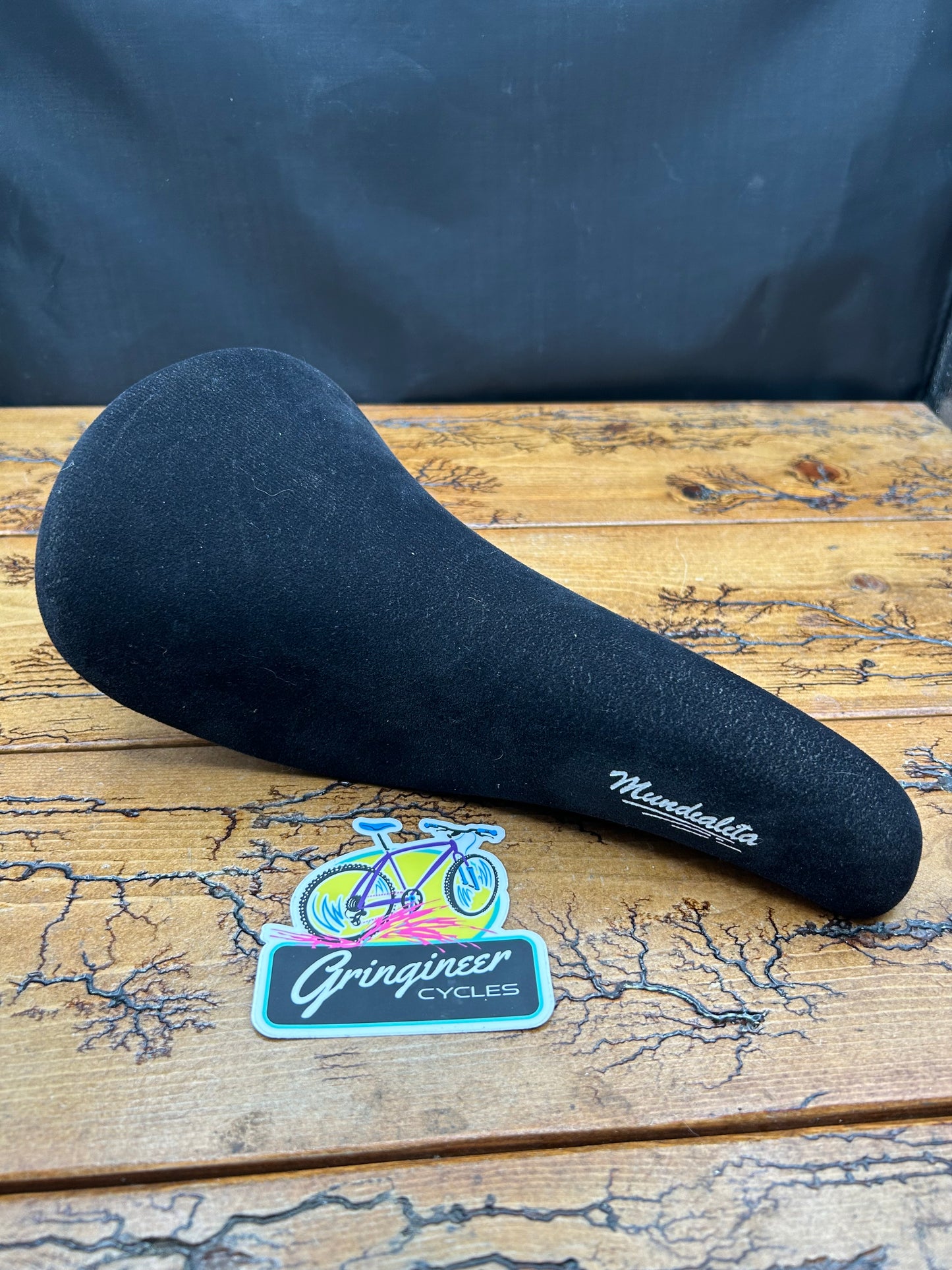 Mundialita Black Faux Suede Saddle