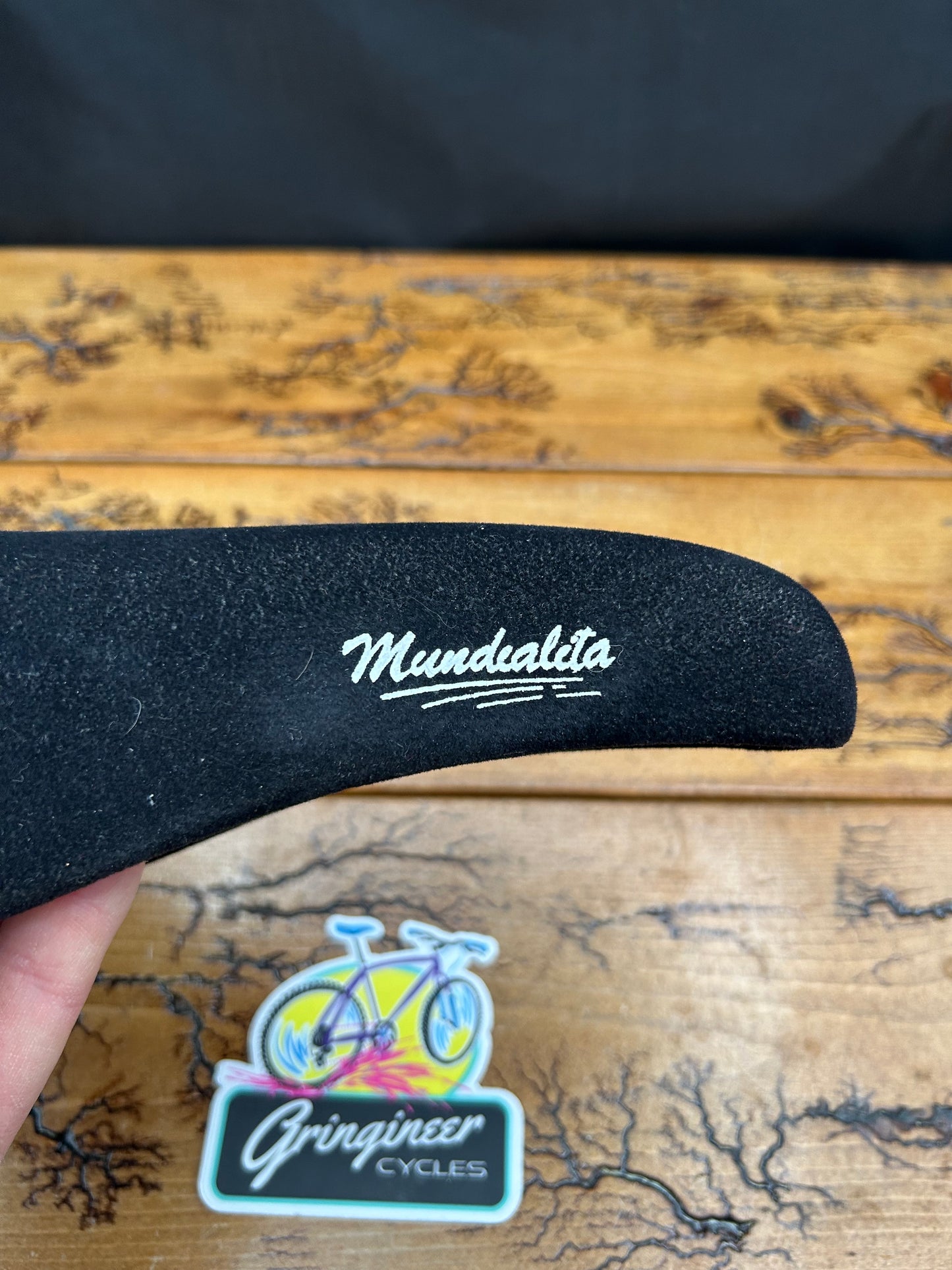 Mundialita Black Faux Suede Saddle
