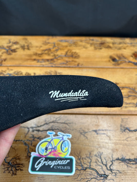Mundialita Black Faux Suede Saddle