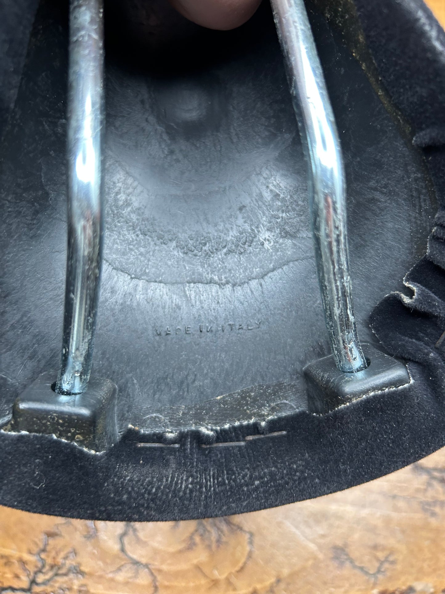 Mundialita Black Faux Suede Saddle