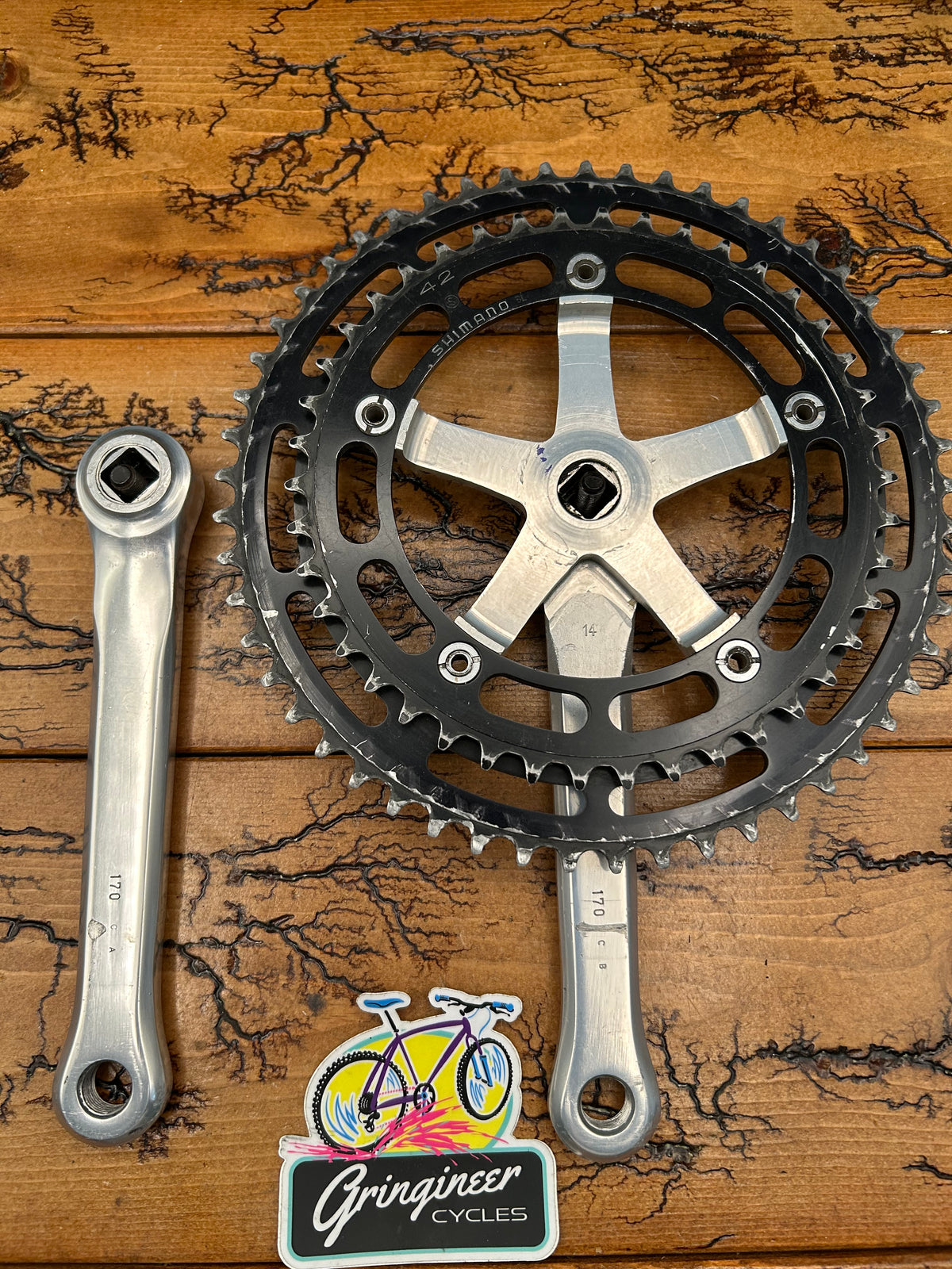 Shimano Dura Ace GA-200 53/42 170mm Crankset With Black Chainrings