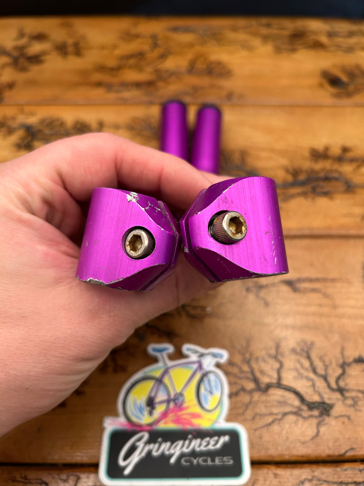 Purple Anodized Long Bar Ends